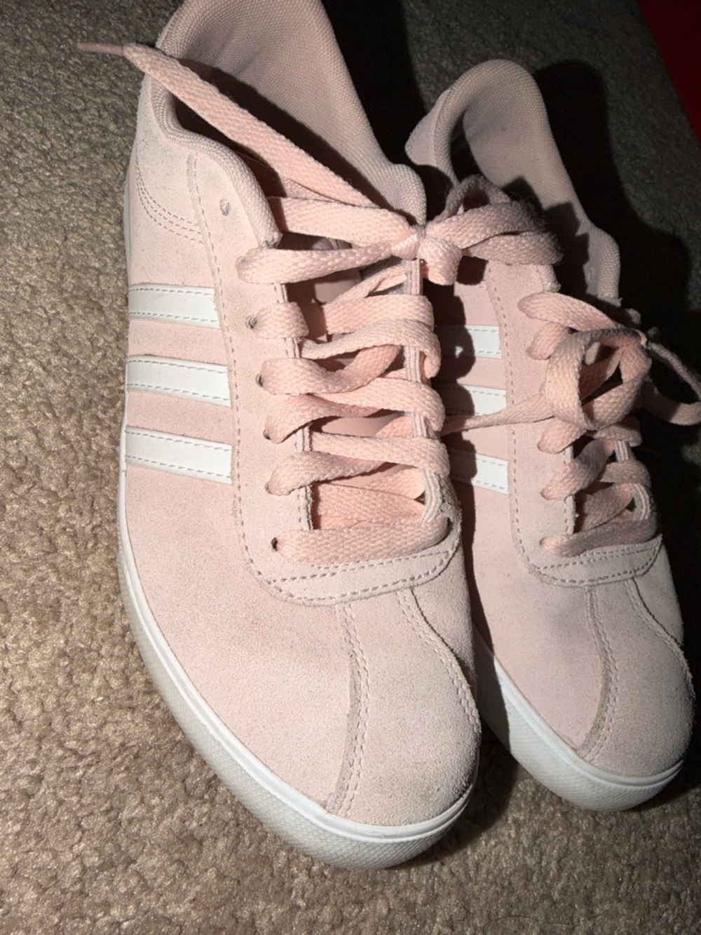 adidas Women’s Blush Pink Suede Lace-Up Sneakers